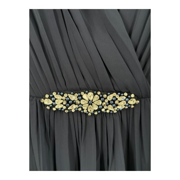 Eliza J Embellished high low chiffon dress gown blue size 14 - Picture 3 of 7